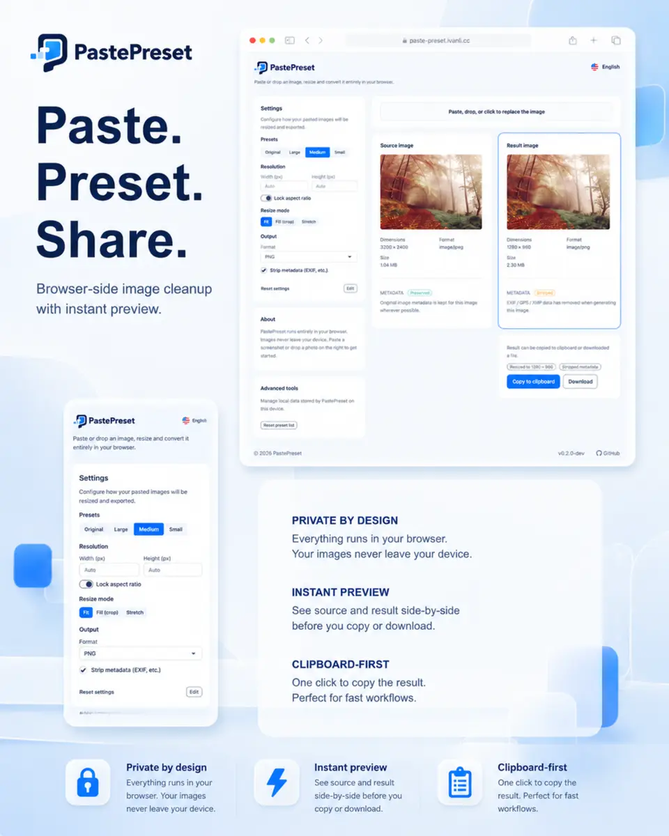 PastePreset 项目海报